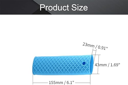 Miniatura 2 de MroMax Soporte de silicona para mango caliente de 6.1 pulgadas, antideslizante, resistente al calor, para olla de hierro fundido, woks, sartenes,