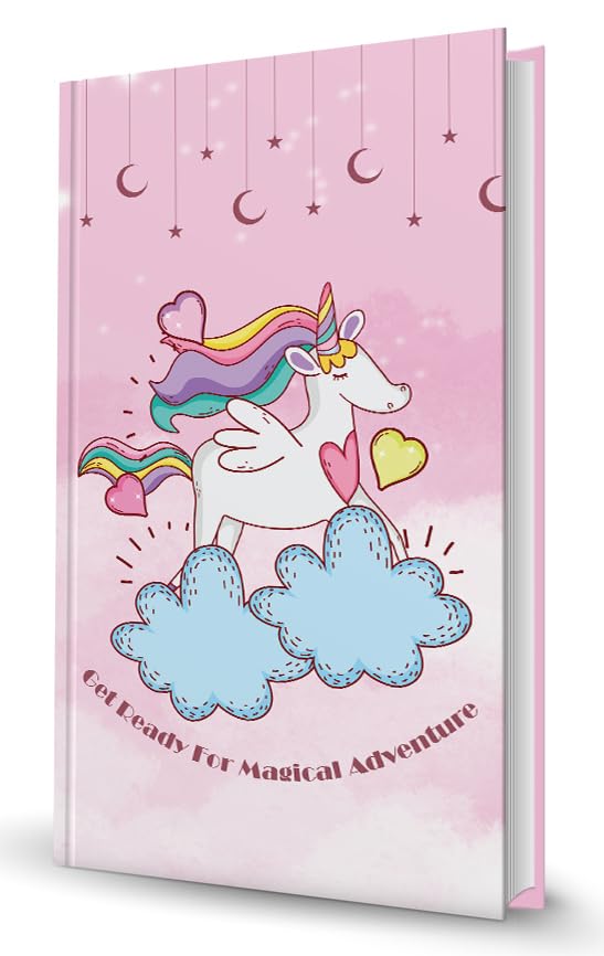 Image of AccuPrints wiro Hard bound Size -A5 (6 by 9 inch) Notebook Diary Ruled 200 pages-Notebook Diary Parent (Pink Unicorn Hard)