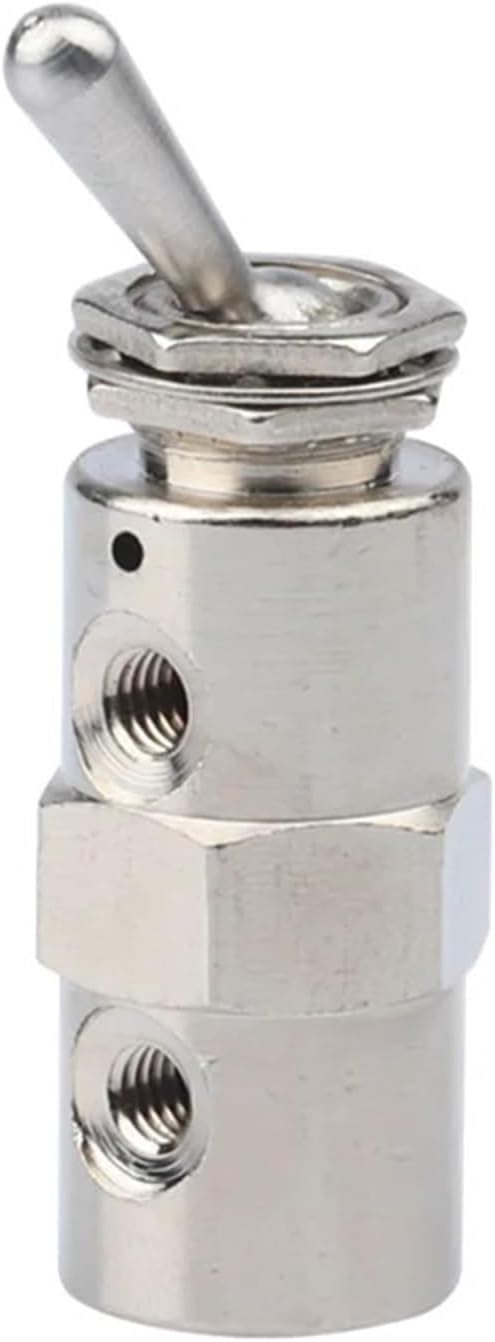 T-AC-4V Exhaust Valve, 2-position 5-way toggle type cylindrical mechanical pneumatic valve switch with connector(PC 8mm Fittings)