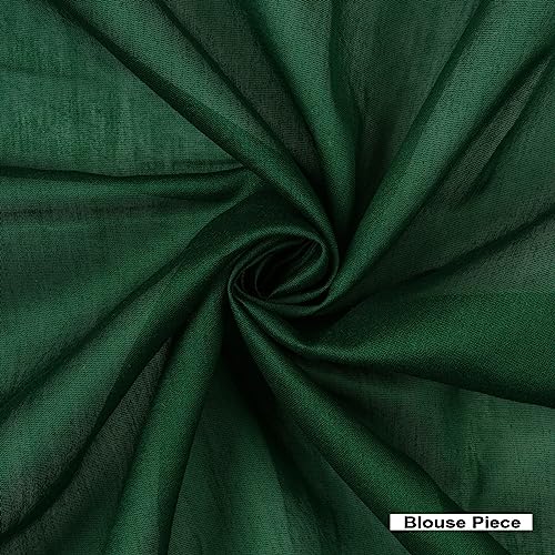 TEEJH bottle green chanderi silk saree – image 5