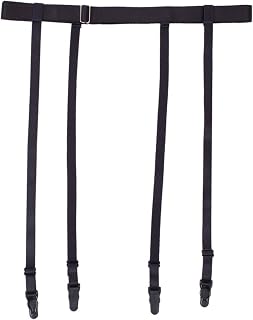 Women Black Simplicity Sexy Suspender Garter Belt for Thigh High Stockings, Metal Clips