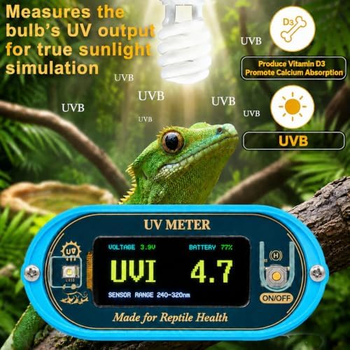 UVB Light Meter, Large Screen, Rechargeable, High Accuracy, Blue — 사진 2