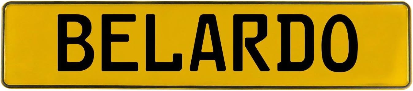 595234 Wall Art (Belardo Yellow Stamped Aluminum Street Sign Mancave)