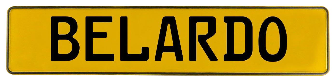 595234 Wall Art (Belardo Yellow Stamped Aluminum Street Sign Mancave)