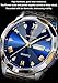 Poedagar Fashion Men Watch Waterproof Luminous Men's Business Wristwatch Stainless Steel Date Week Casual Man Watches Quartz Clocks (Gold Blue)