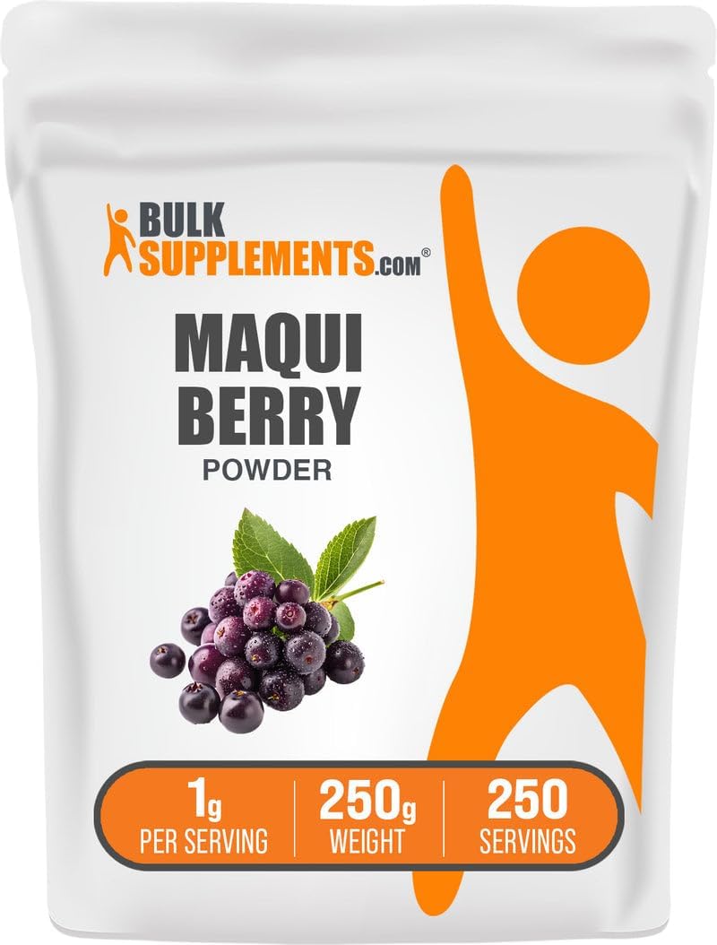 BulkSupplements.com Maqui Berry Powder – Maqui Berry Fruit Powder, Herbal Supplement – Gluten Free, 1g per Serving, 250g (8.8 oz) (Pack of 1)