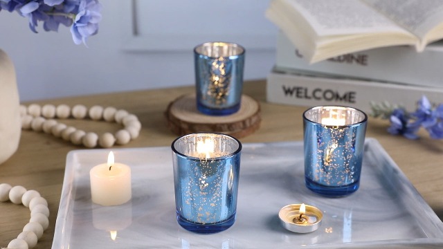 Amazon.com: DARJEN 24Pcs Blue Votive Candle Holders,Tea Lights