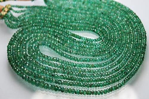 Zambian emerald micro faceted rondelles LKBEADS 3-5mm pour enfilage de précision