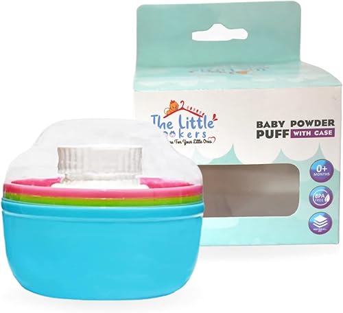 THE LITTLE LOOKERS Soplo de polvo portátil para el cuidado de la piel del bebé con contenedor de caja para recién nacidos y niños para la cara y el