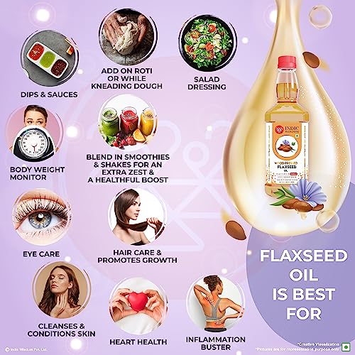 Image of IndicWisdom Cold Pressed Flaxseed Oil 1L