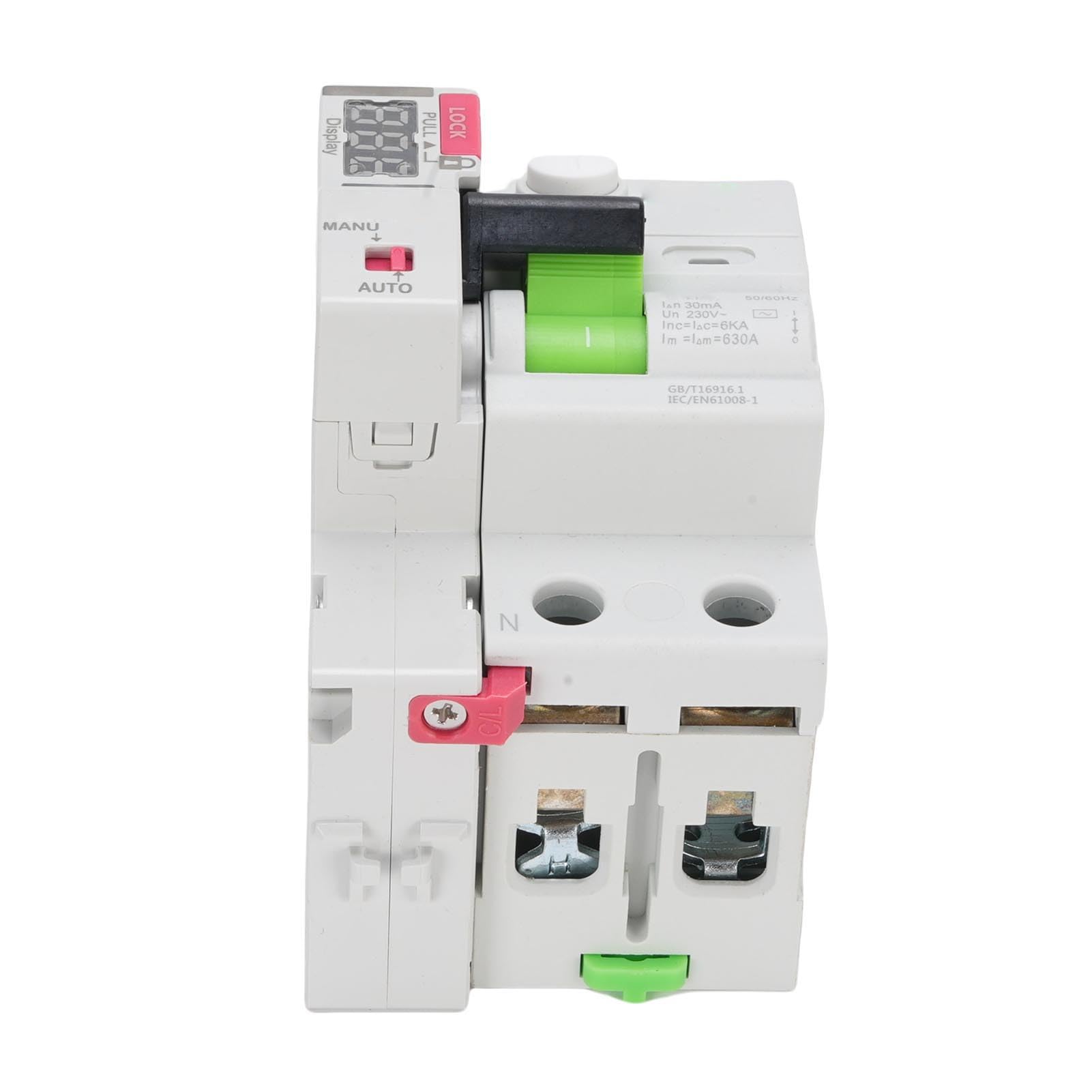 Interruttore differenziale differenziale RCD 2P RCD tipo A Display digitale ripristino automatico applicabile per energia solare fotovoltaica Smart Home (Ha pugnalato)