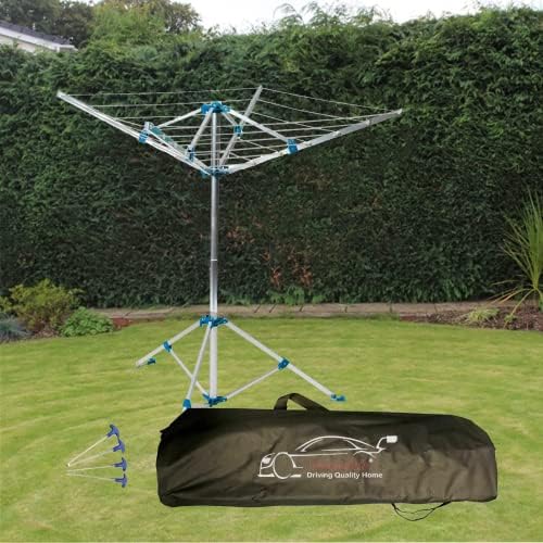 Xtremeauto Freestanding Portable Rotary Indoor & Outdoor Folding Washing Line Airer Clothes Dryer Drier Rack, Strong, Rigid & Compact - Perfect For Garden, Caravan, Motorhome Camping Leisure Use