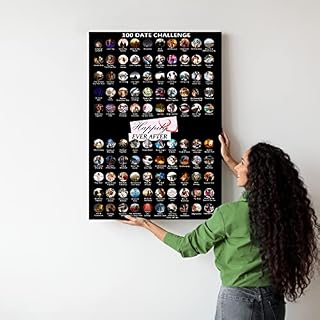 Happily Ever After 100 Dates Scratch Off Poster Couples Bucket List Valentine's Day Idea (42 x 59.4 cm) Creative Date Night Posters with Adventurous Dates and Fun Challenges, black