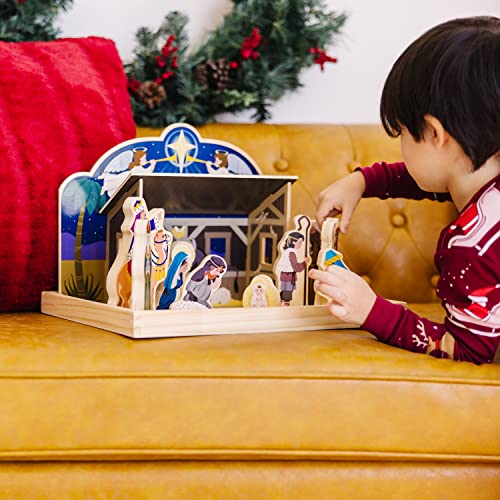 Melissa & Doug Classic Wooden Christmas Nativity Set with 4-Piece Stable and 11 Wooden Figures - image 7