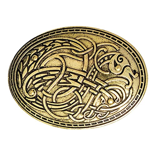 Loveindiy 10Pcs Medieval Viking Shield Symbol Brooch Celtic Norse Vintage Jewelry - Antique Golden #TOP3