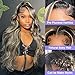 Aveiyce 13x6 1b/27 Highlight Ombre Balayage Lace Front Wigs Human Hair Black and Blonde Body Wave Lace Frontal Wig Pre Plucked with Baby Hair for Black Women HD Transparent 180% Density Wig 24 Inch