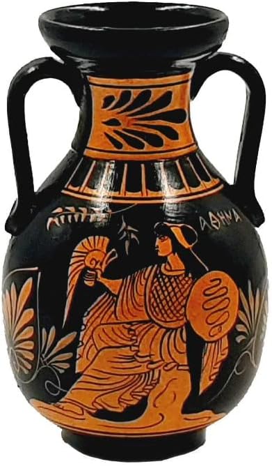 Ancient Greek Vase 17cm,Red Figure Amphora,Shows Classroom Situation