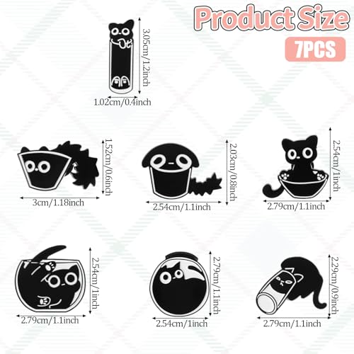 7 Pcs Enamel Pin Funny Reading Animal Brooch Alloy Cute Cartoon Lapel Pins Cat Clip Decoration Badges for Backpacks Clothes Jackets Bags Hat2