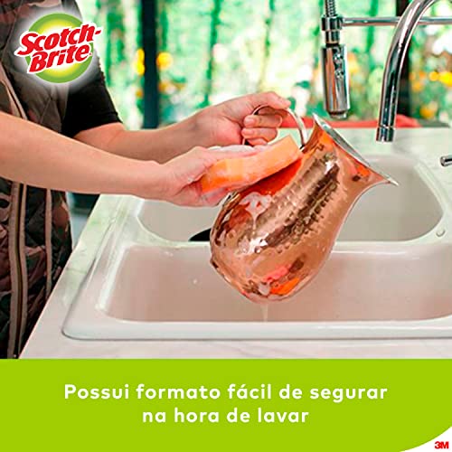Scotch-Brite, 3M, Esponja para Louças Delicadas, 01 Unidade - Laranja