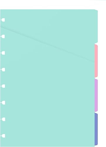 Filofax A5 Pastel Notebook Dividers with 4 Blank Tab