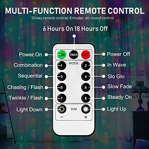 Lichtervorhang Vivibel LED bunt, 3 x 2 Meter mit 200 LEDs und USB-Anschluss