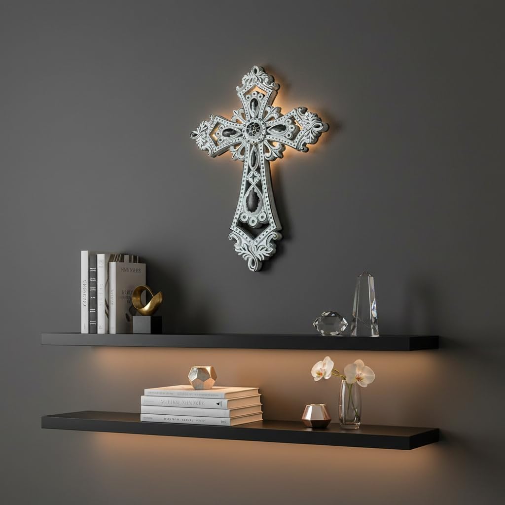 Comfy Hour 13.8 Inch Cross Wall Decor, Victorian Wall Cross, 1 Piece