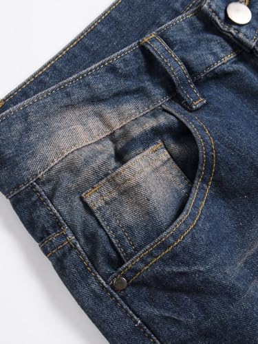 Mens Jeans Slim Fit Straight Leg Stretchy Streetwear Light Wash Summer Skinny Ripped Jeans3