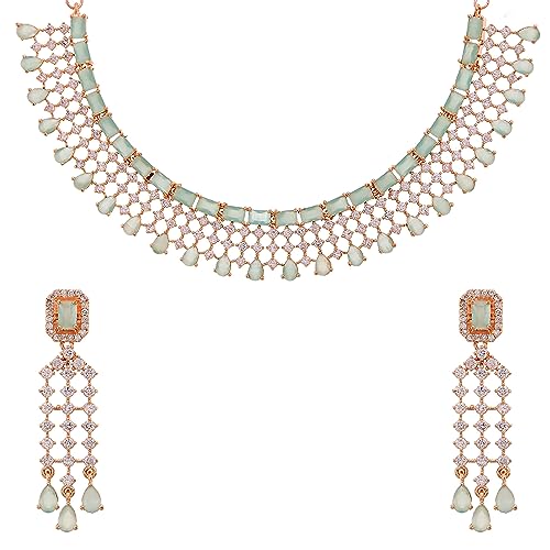 Floral Choker Necklace Set and Earrings