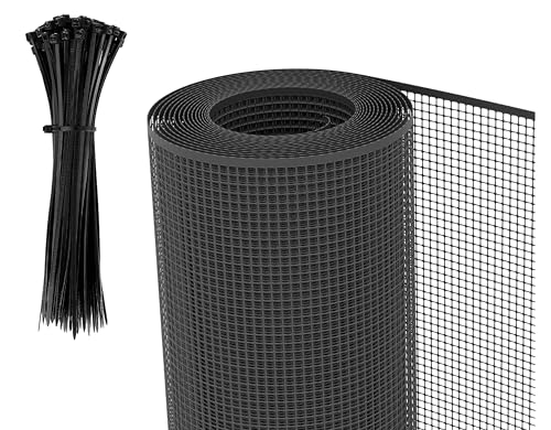 Rete Protettiva in Plastica mm 10X10 - Altezza 1 Mt - Adatta a Balconi - Cancelli-Recinzioni. Protezione per Bambini e Animali Domestici (ANTRACITE, 1 X 10 MT)