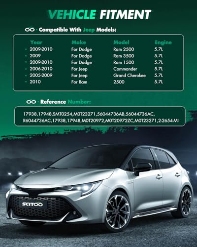 Image of SCITOO Starter Motor 17938 SMT0254 for Dodge Durango 2011-2018 for Dodge for Ram 2009-2010 1500 /2500 2009 3500 /4000 for Jeep Commander 2009-2010 Grand Cherokee 2009-2018 ‎12 Volt CCW 9-Tooth Pinion