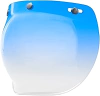 Vista 11 de GDM Casco de moto Bubble Shield 3-Snap Button Flip Up Down Universal (Amber)