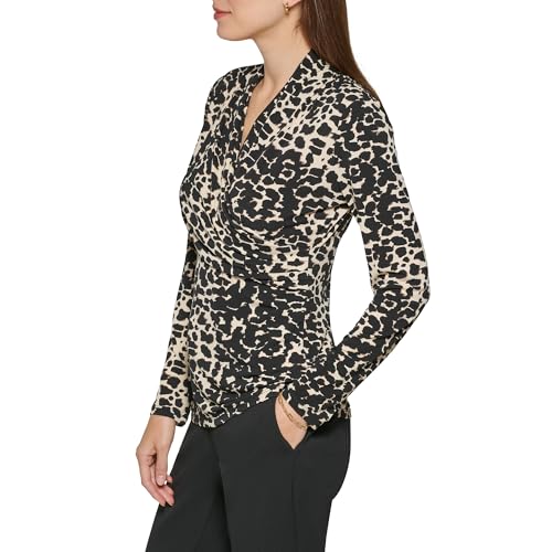 DKNY Women's Long Sleeve Cross Front Suit Blouse3