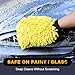 PQPQP Premium Car Wash Mitts (2-Pack), Scratch-Free 2-in-1 Dual-Side Chenille Microfiber Gloves for Auto Detailing, Safe on Paint, Glass, Chrome – for Cars, Trucks, SUVs, RV & Motorcycle (Yellow)