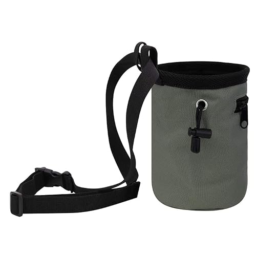 Double M Merchandise Rock Climbing Bouldering Chalk Bag-No Leak Drawstring Closure Adjustable Belt With Zip Pocket-Fleece Lining For Perfect Distribution-Durable Gymnastics Weight Lifting & More #TOP2