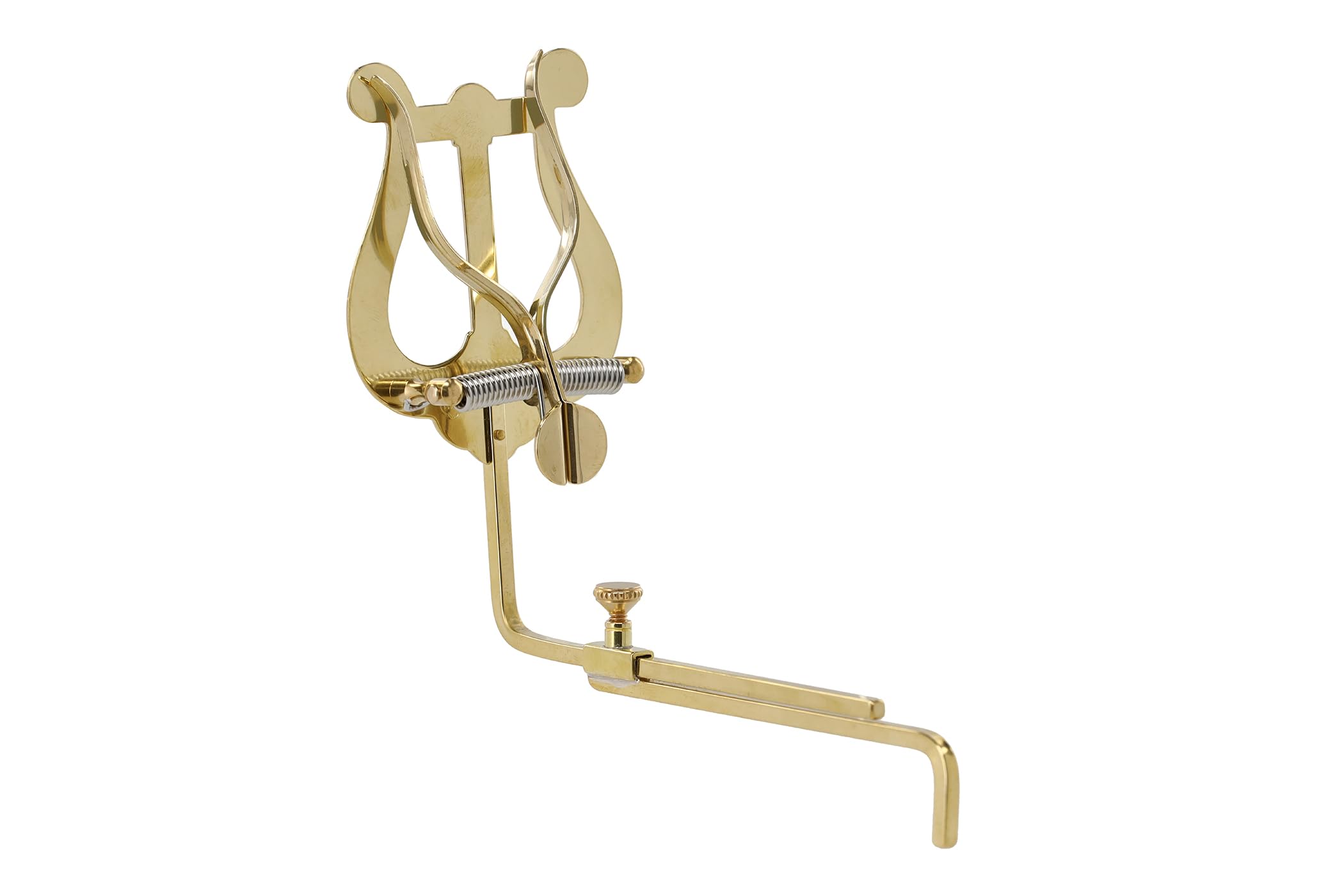 GEWA Marching Music Holder/Marching Lyre Saxophone - Brass - Medium Lyre - 2 Pushers - Adjustable Stem