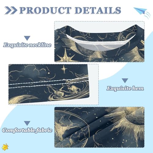 Sun Moon Galaxy Navy Kids Bathing Suits Girls Sun Protection Basketball Shirt Swimwear Beach Tops 3T3