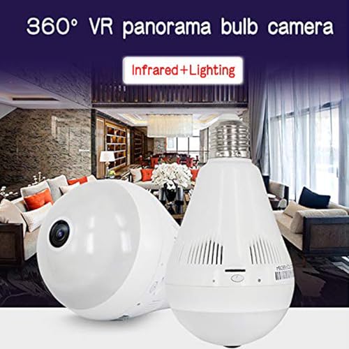 Image of DDLC 4MP Smart WiFi Bulb CCTV Camera | 360 Panoramic View | HD Night Vision | Motion Detection | Two-Way Audio | Wireless WiFi Bulb Camera for Home Indoor with Mobile App V380 Pro (Bulb Camera)