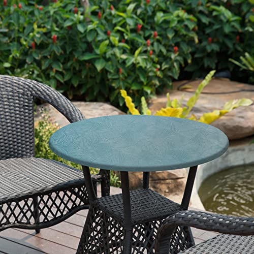 Elastic Edged Vinyl Round Fitted Tablecloth - Image 2