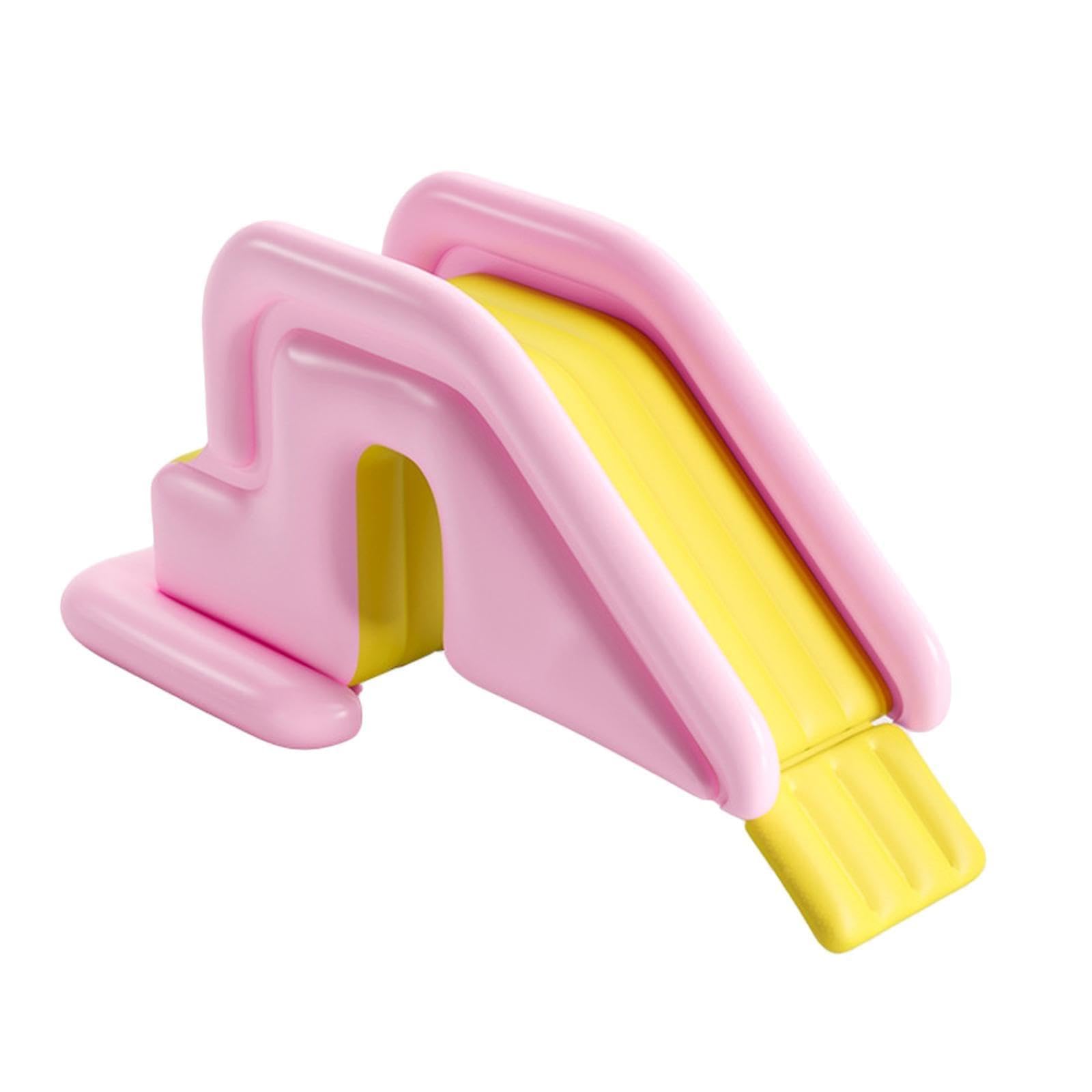 Inflatable Slide with Foot Pump Playground Slide for Backyard Garden Outdoor Pink-picture-32