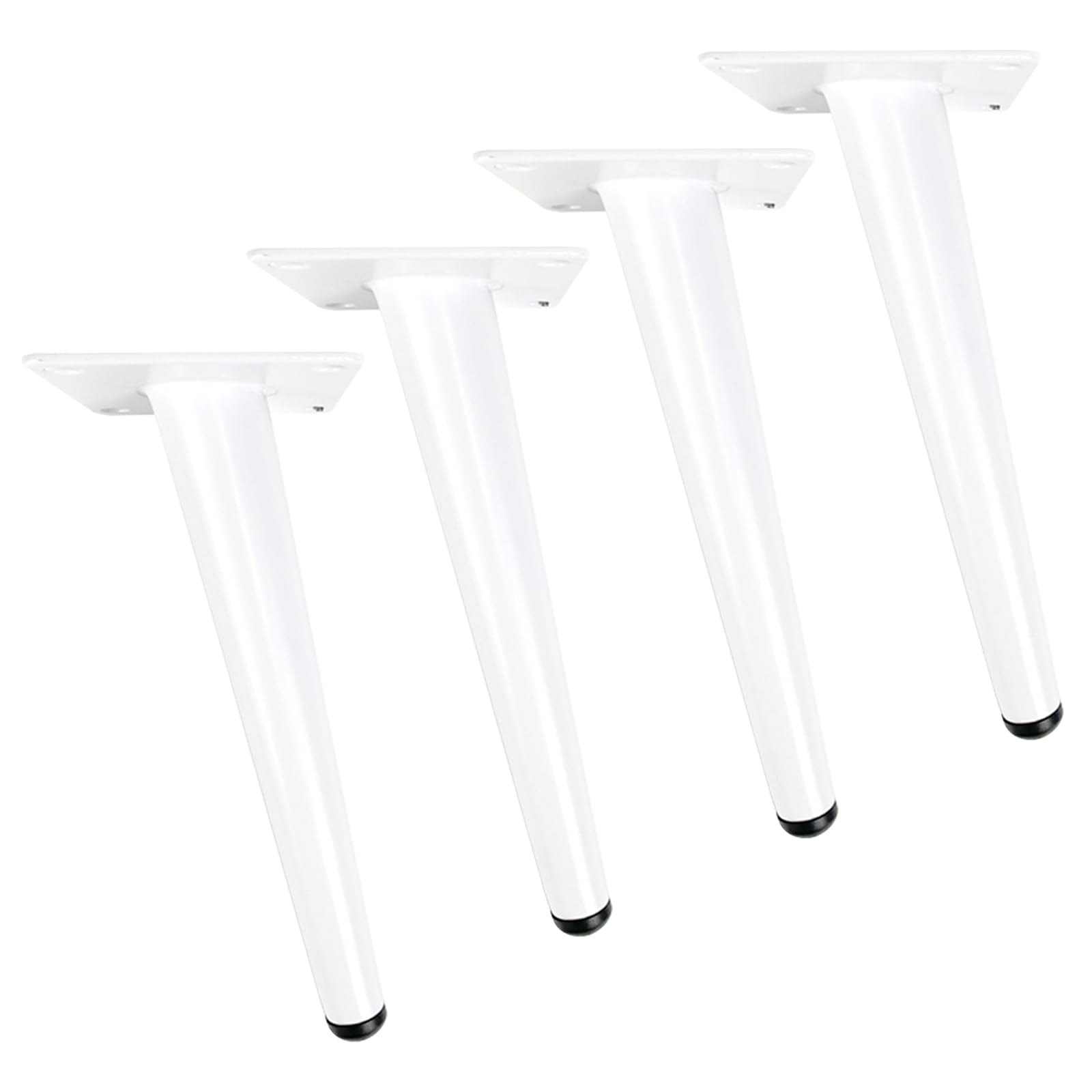 Generico Gambe per Mobili Piedini Conici Bianchi 4 Pezzi Piedini Bianchi per Tavolo Piedini per Divano in Ferro Verniciato A Spruzzo Altezza: 10-72 cm Piedini per Mobile 43 cm/17
