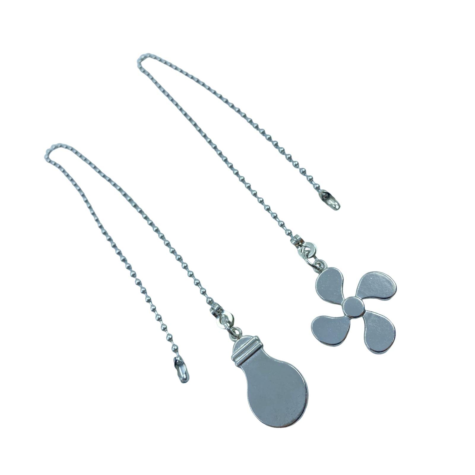 WOVEBIUS Ceiling Fan Pull Chain Ornaments Fan Extension Chain for Lamp Ceiling Fan Style D,Steel Color