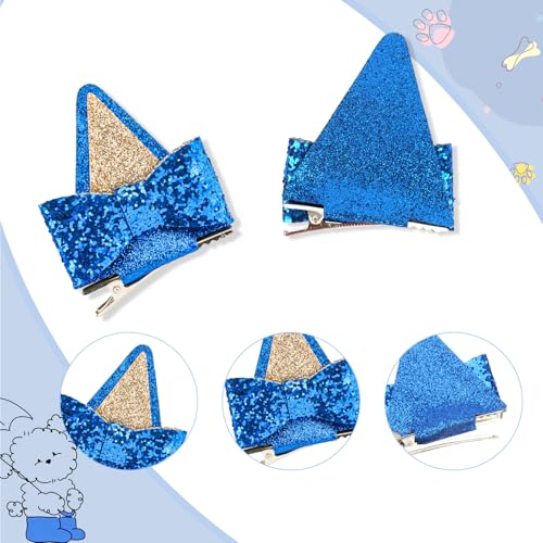 Pinzas para cabello con orejas de perro, paquete de 2 pares miniatura 6