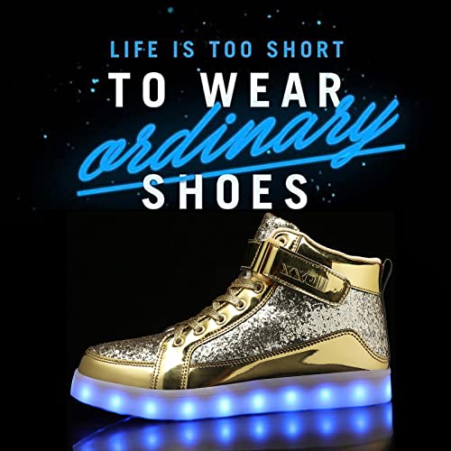 Image of IGxx LED Light Up Shoes for Men USB Recharging High Top LED Sneakers Women Kids