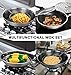 MICHELANGELO Wok Pan with Lid, 12 Inch Stainless Steel Wok with Spider Strainer and Steaming Rack, Honeycomb & Stir-fry Pans Flat Bottom Wok Induction Compatible, Dishwasher and Oven Safe