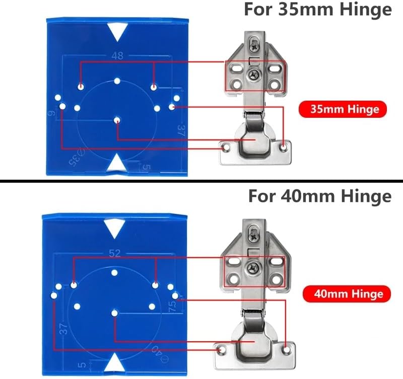 35mm 40mm Hinge Jig Door Cabinets Concealed Hinge Hole Template Jig ABS Drill Guide Locator Tools for Carpentry - (Color: F)