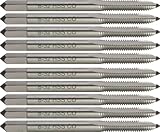 10 pcs M35 Cobalt Steel Spiral Point Threading Taps, 8-32 UNC, H3, 2 Flute, Bright (Uncoated) Finish