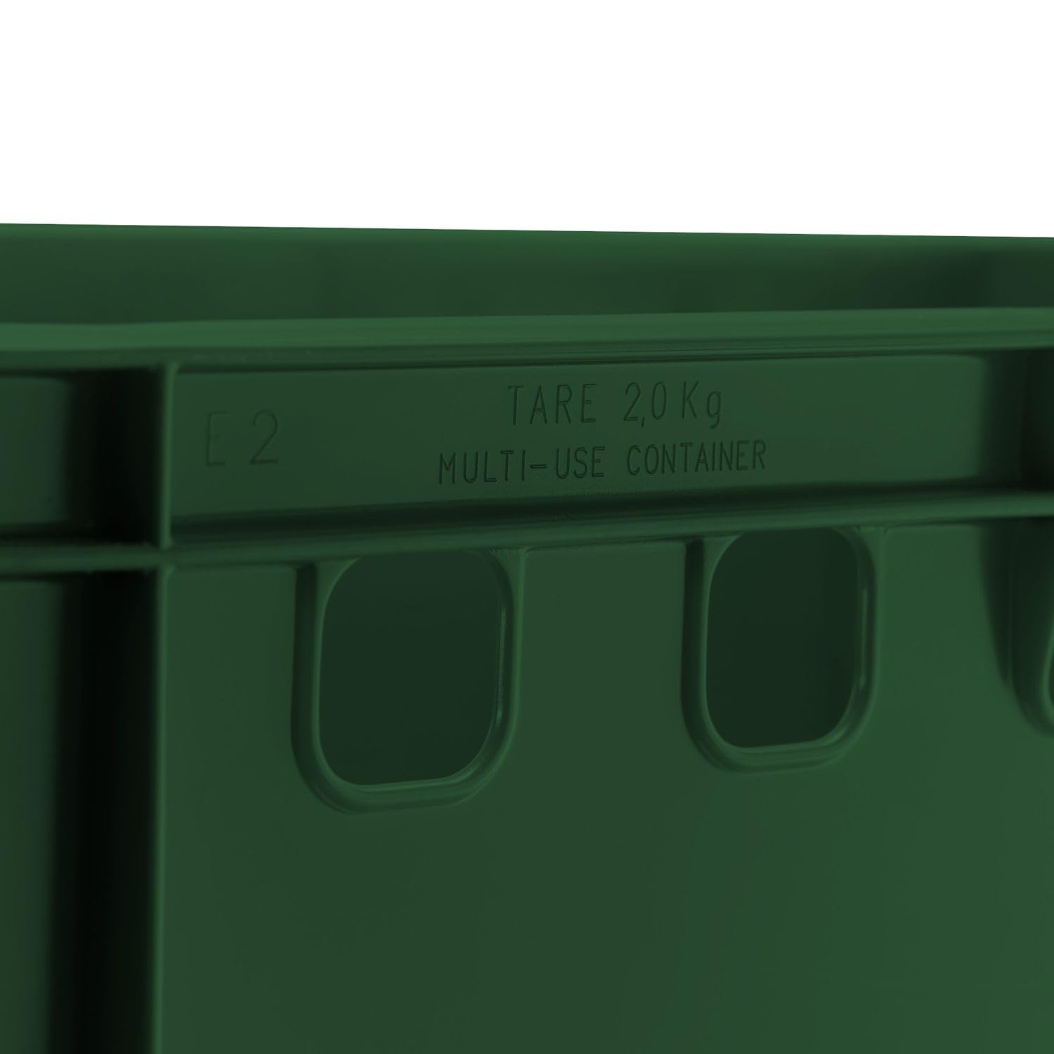 BURI 5 x casse per macellai, E2, 60 x 40 x 20 cm, per alimenti, robuste, impilabili, universali Eurobox dalla Germania (verde scuro)