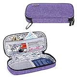 Luxja インスリンポーチ カラビナ付き インスリン注射用品収納 紫