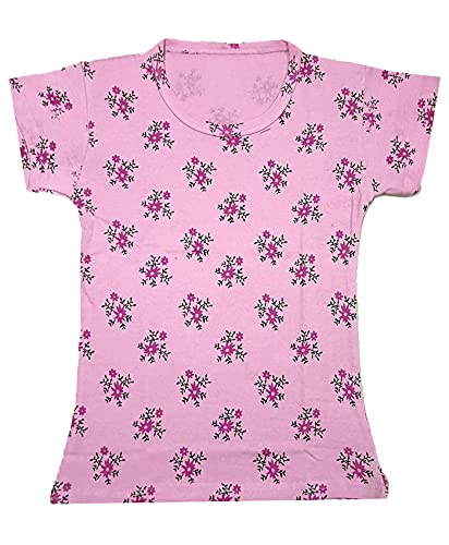 Image of indi weaves Girls Printed Cotton Half Sleeves Tshirts (Pack of 3)