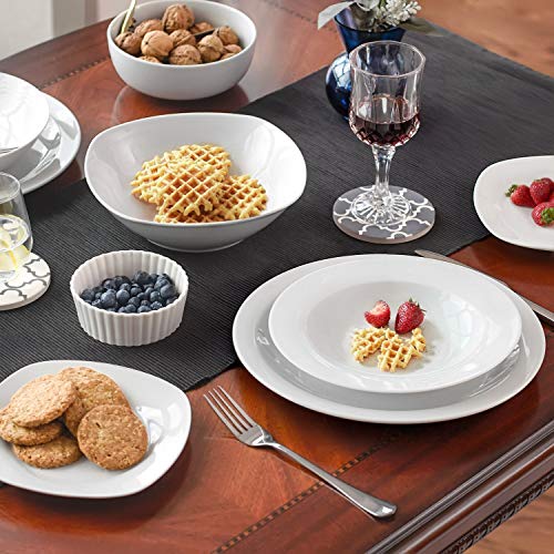 Image of Kitchen Fine Tableware Porcelain Bone China Deep Pasta Plate /Deep Soup Plate /Maggi Plate /Gravy (22 Cm, 6 Plates)
